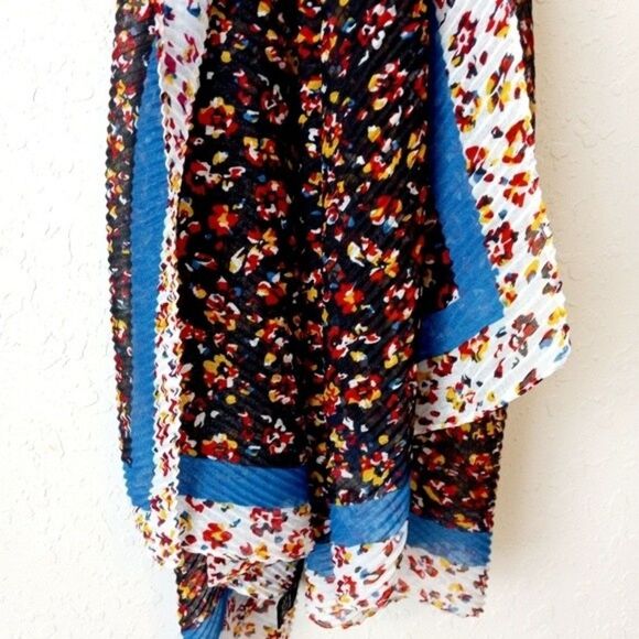 CEJON Beautiful Flowy Floral Multi color Accordion Pleated Scarf Head Wrap S… - Picture 4 of 7